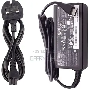 Hp 65w Type-C Laptop Charger Power Adapter With Free Fused Cable – Bla