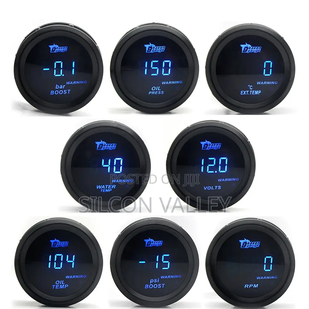 Universal Digital Aftermarket Car Gauges Tempature , Volt ,Boost ,Oil