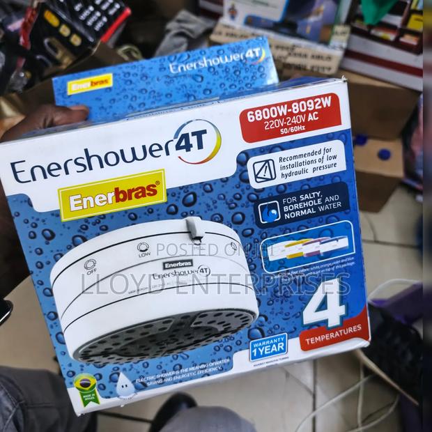 White 4t Enershower Instant Shower - main view