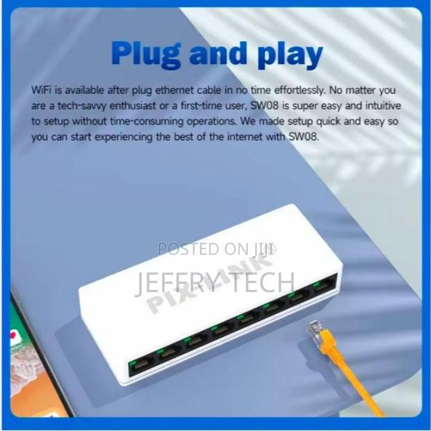 Pix-Link Sw08 Network Switch – Mini 8-Port Ethernet 10/100mbps - thumbnail 3