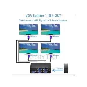 4 Port Vga Splitter 1 in 4 –Black