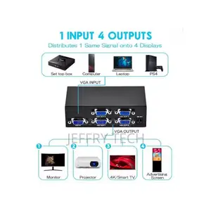 4 Port Vga Splitter 1 in 4 –Black