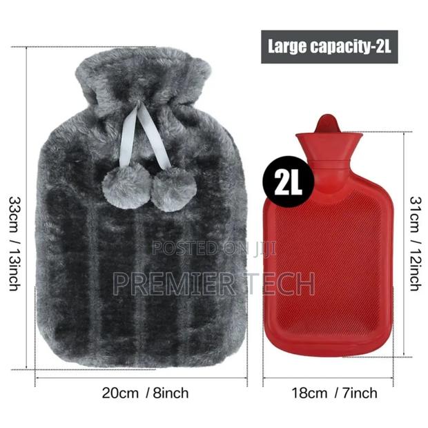 Fluffy Fabric Covered 2 Litre Hot Water Bottle Bag - thumbnail 3