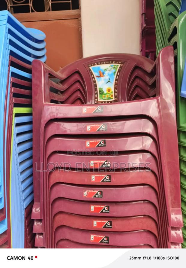 Maroon Plastic Chairs - main view