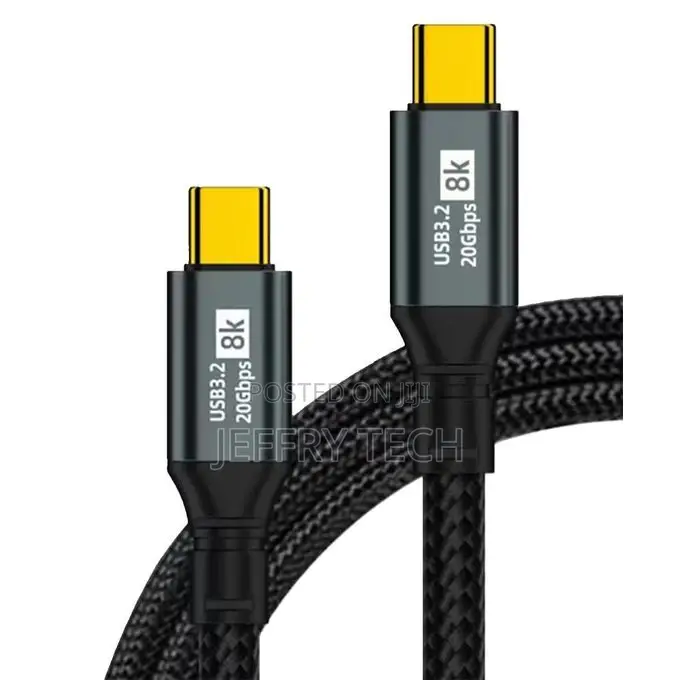 C to C, 20gbps, at 60hz, 20v 5a (100w), E-Marker Chipcolor Black, 3m
