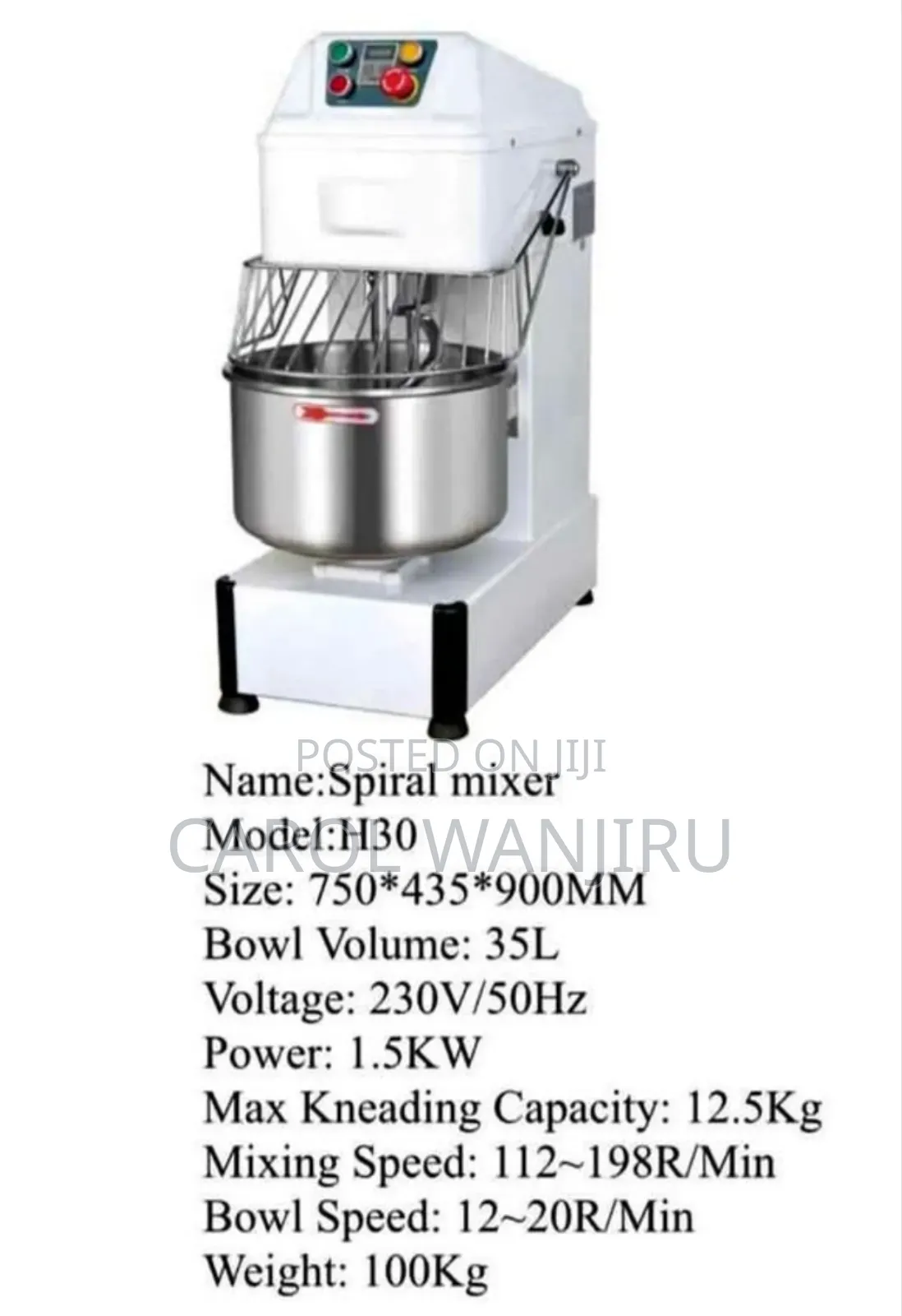 Commercial Spiral Mixer Machine/ 35l Spiral Mixer Machine