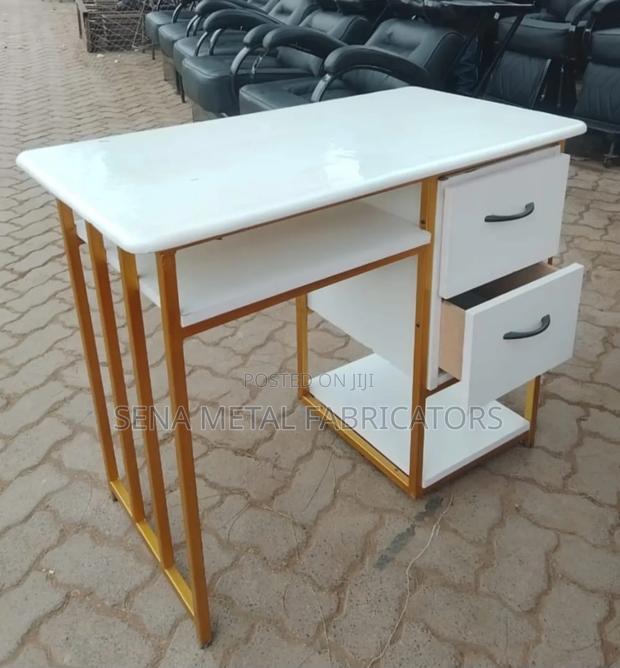 Metal Manicure Table With Drawers. - main view