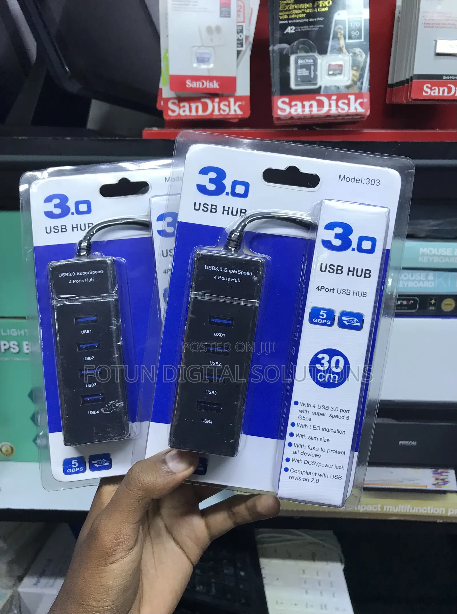 Usb 3.0 4-Port Hub 30cm - For Gaming Streaming
