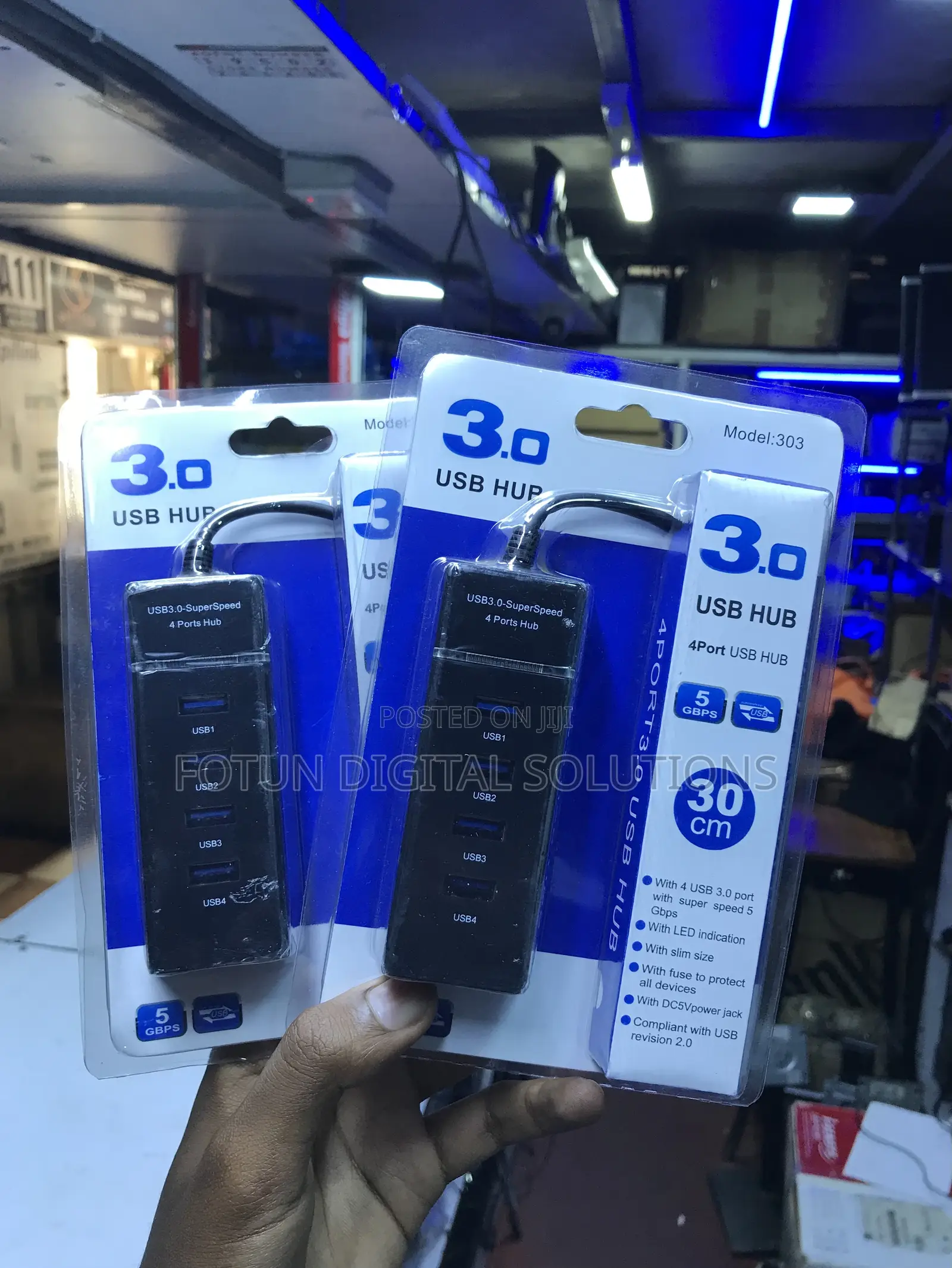 Usb 3.0 4-Port Hub With 30cm Cable - For Powered Devices