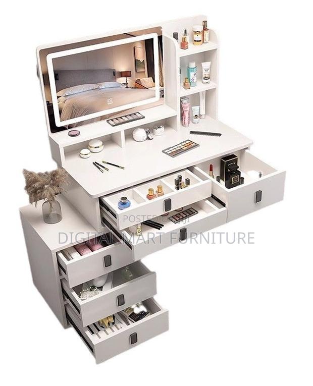 Black Modern Dressing Table With Mirror and Storage - thumbnail 5