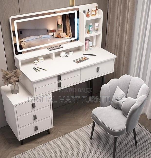 Black Modern Dressing Table With Mirror and Storage - thumbnail 12