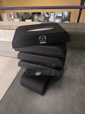 Mazda Premium Pu Leather Car Tissue Holder – Dashboard Organizer