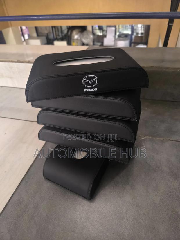 Mazda Premium Pu Leather Car Tissue Holder – Dashboard Organizer