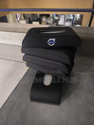 Volvo Premium Pu Leather Car Tissue Holder – Dashboard Organizer