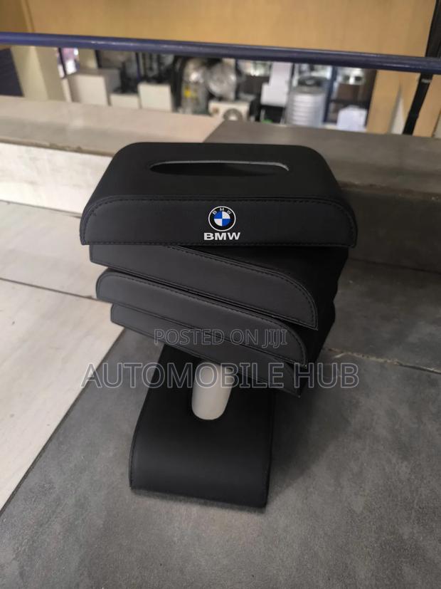BMW Premium Pu Leather Car Tissue Holder – Dashboard Organizer - main view