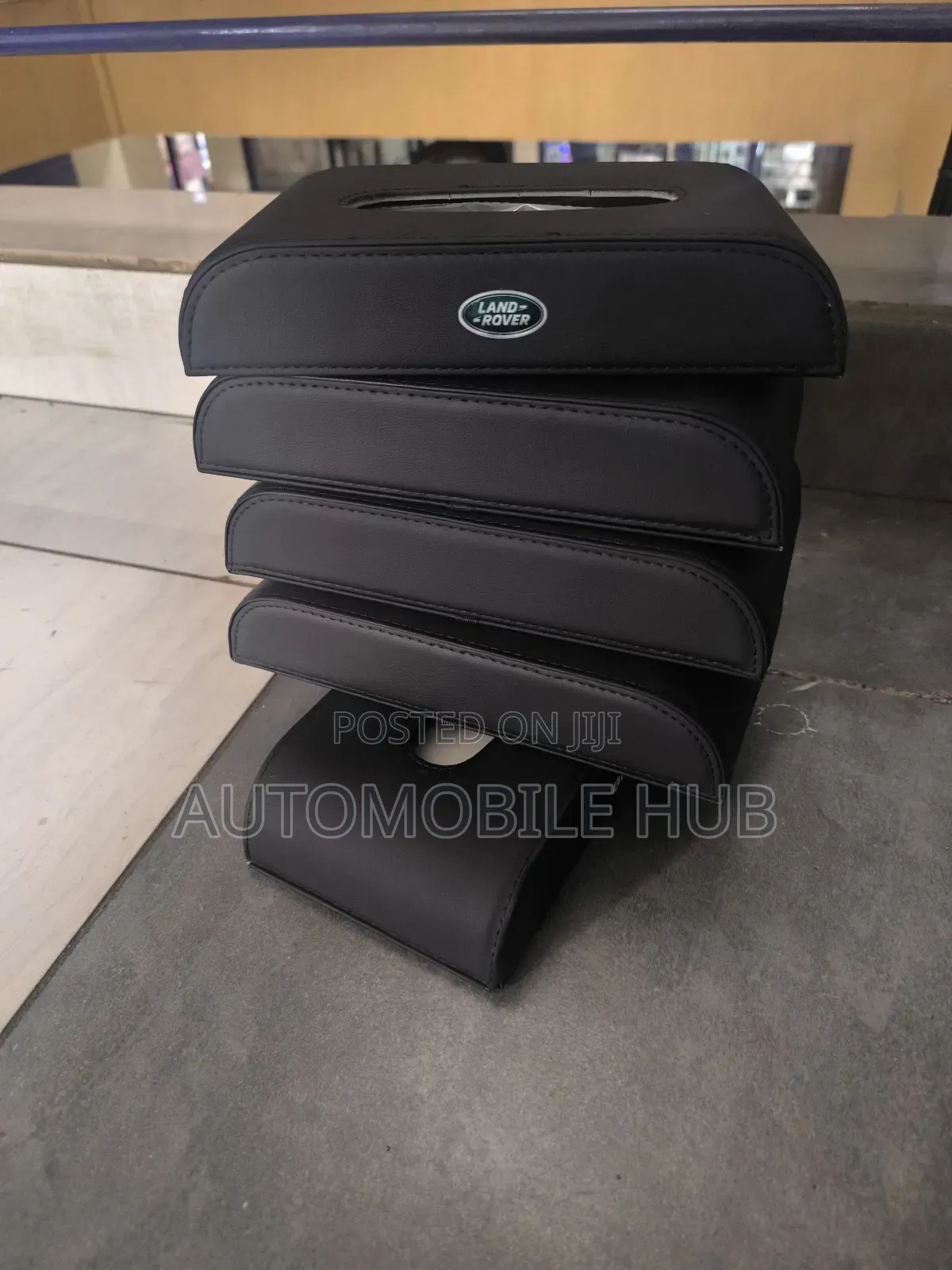 Land Rover Premium Pu Leather Car Tissue Holder – Dashboard Organizer