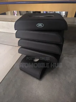 Land Rover Premium Pu Leather Car Tissue Holder – Dashboard Organizer