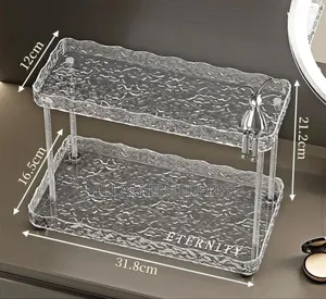 Two- Tier Crystal-like Makeup Organizer.
