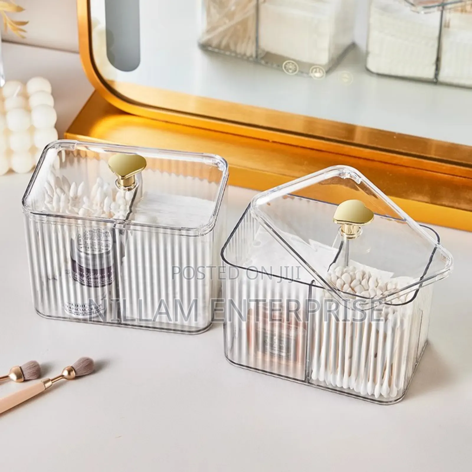 *3-Compartment Clear Acrylic Earbud/Multipurpose Organizer*