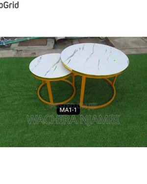 Nesting White Coffee Table Marble Effect (Mdf) - main view