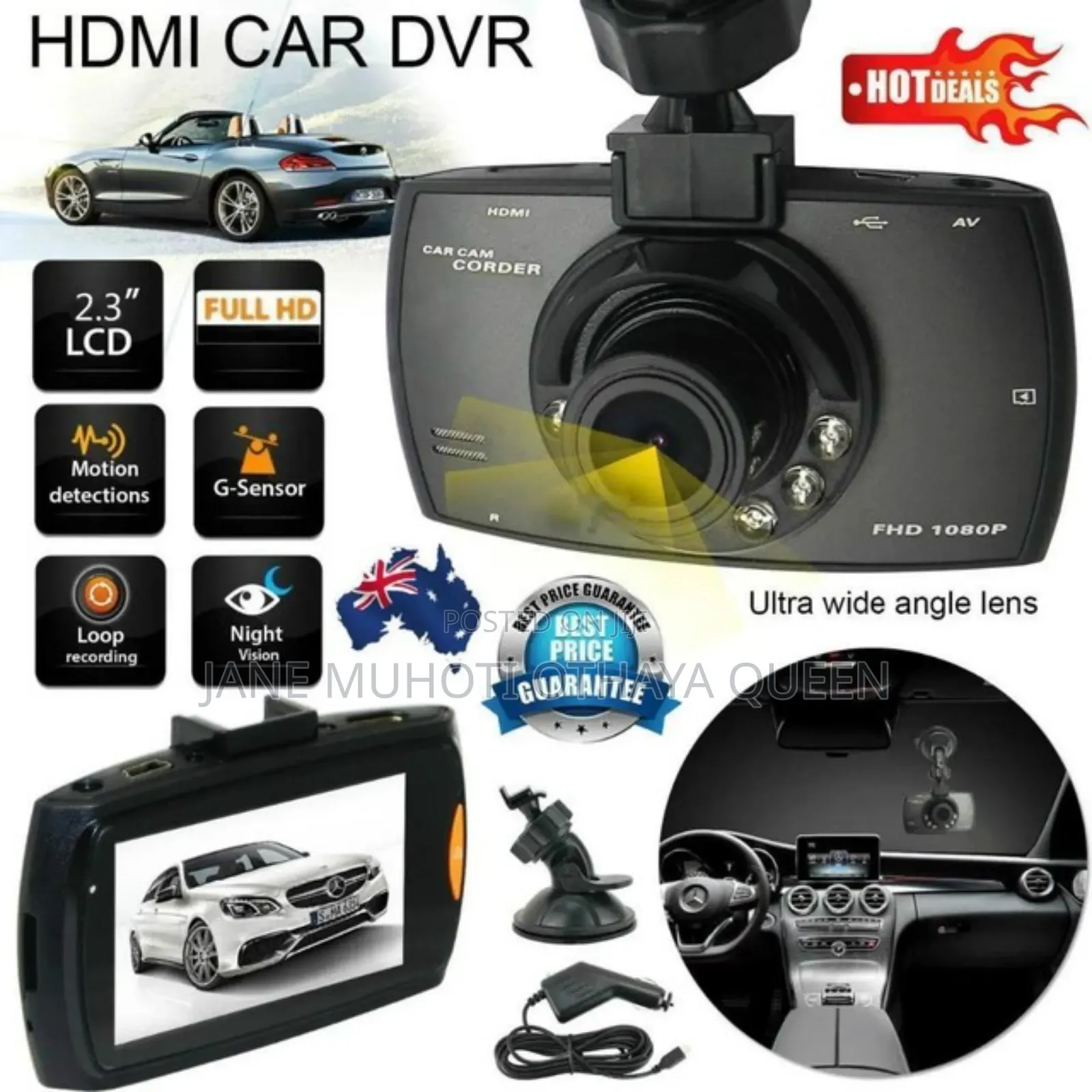 *1080p Hd Car DVR Dash Camera