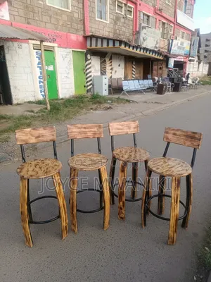 Modern High Bar Wooden Chairs