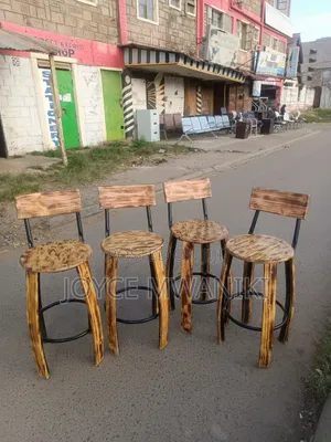 Modern High Bar Wooden Chairs