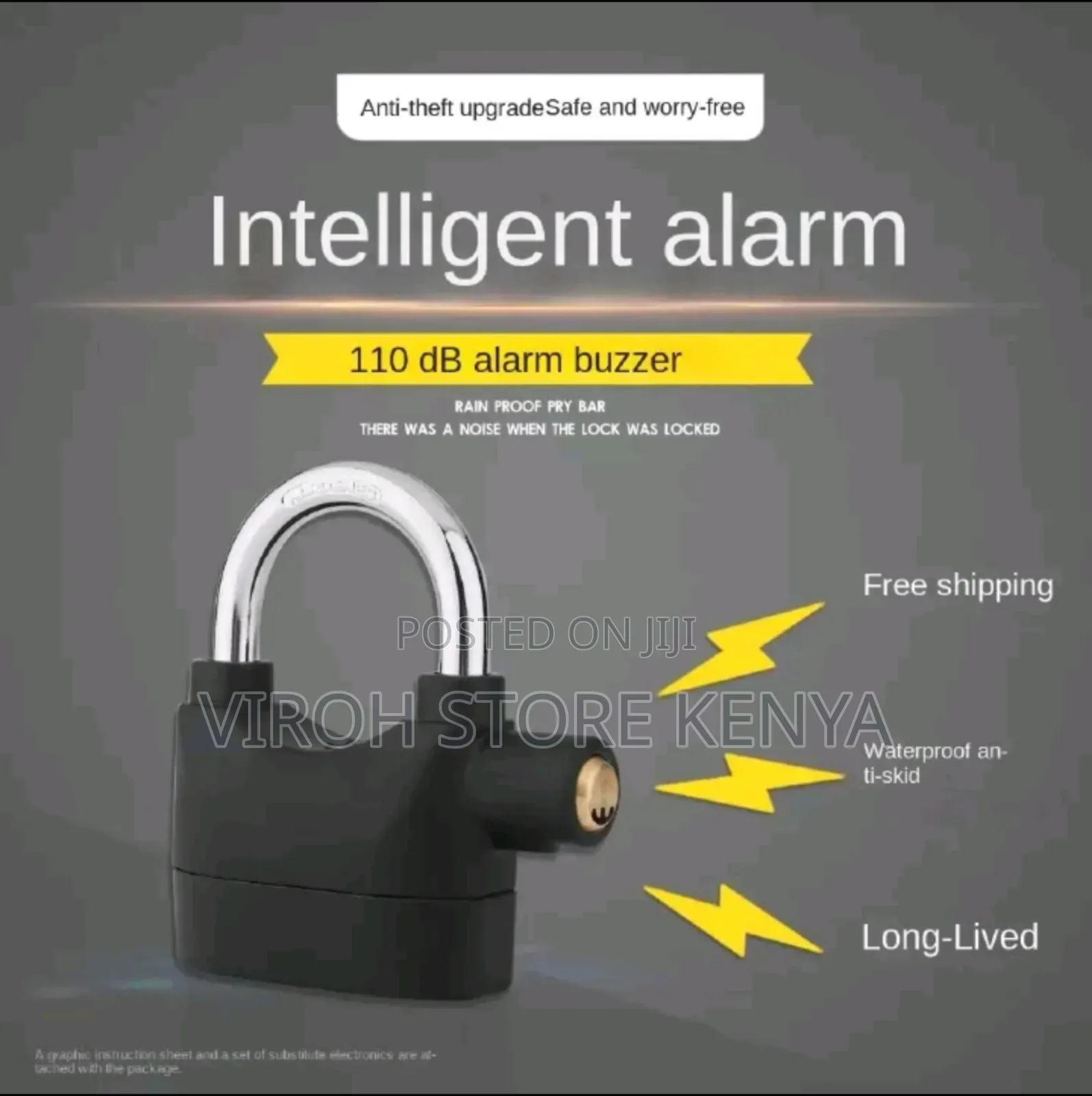 Alarm Padlock 110db Siren Kinbar Security Lock