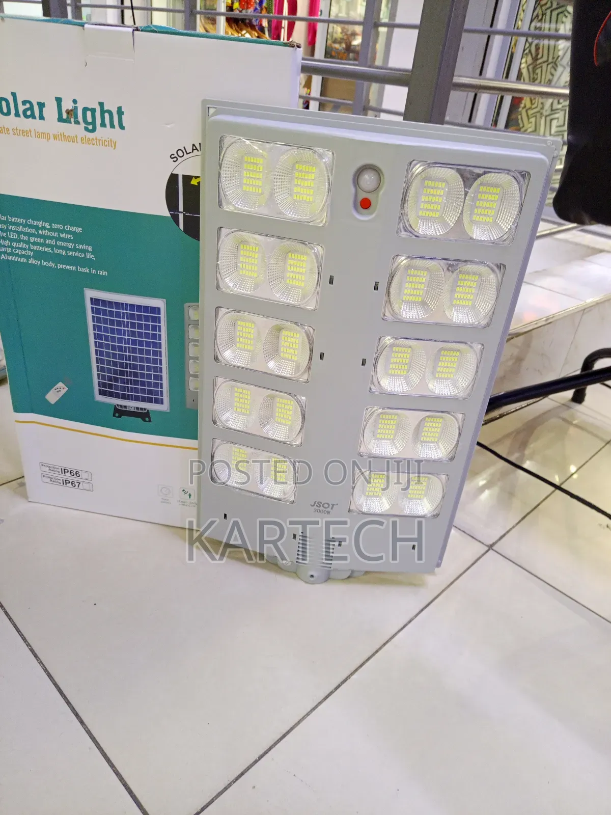 Jsot 3000w Outdoor Solar Floodlight With Pir Motion Detector