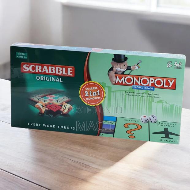 Quality 2 in 1 Scrabble Monopoly Game - main view