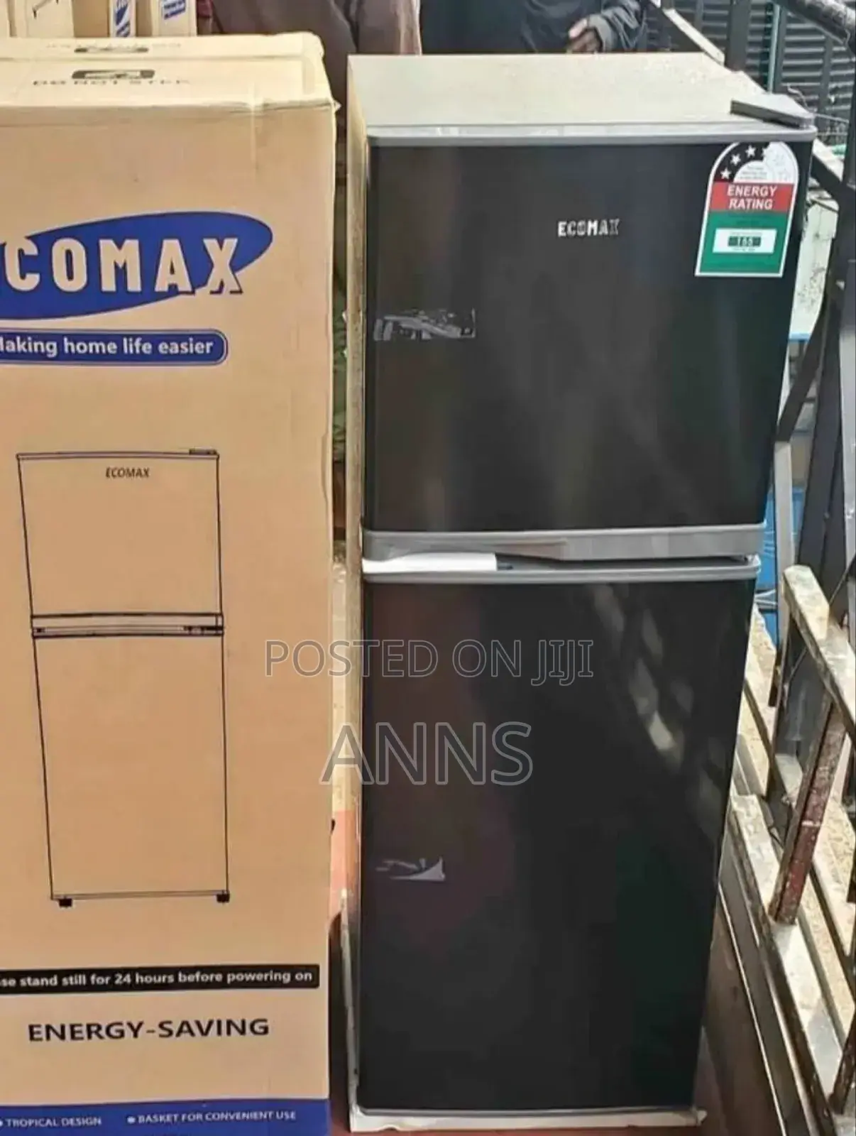 Black Ecomax 138 Litres Double Door Refrigerator