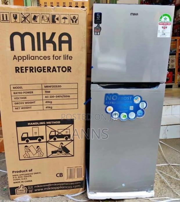 Mika 202 Double Door Fridge Top Mounted Freezer - main view