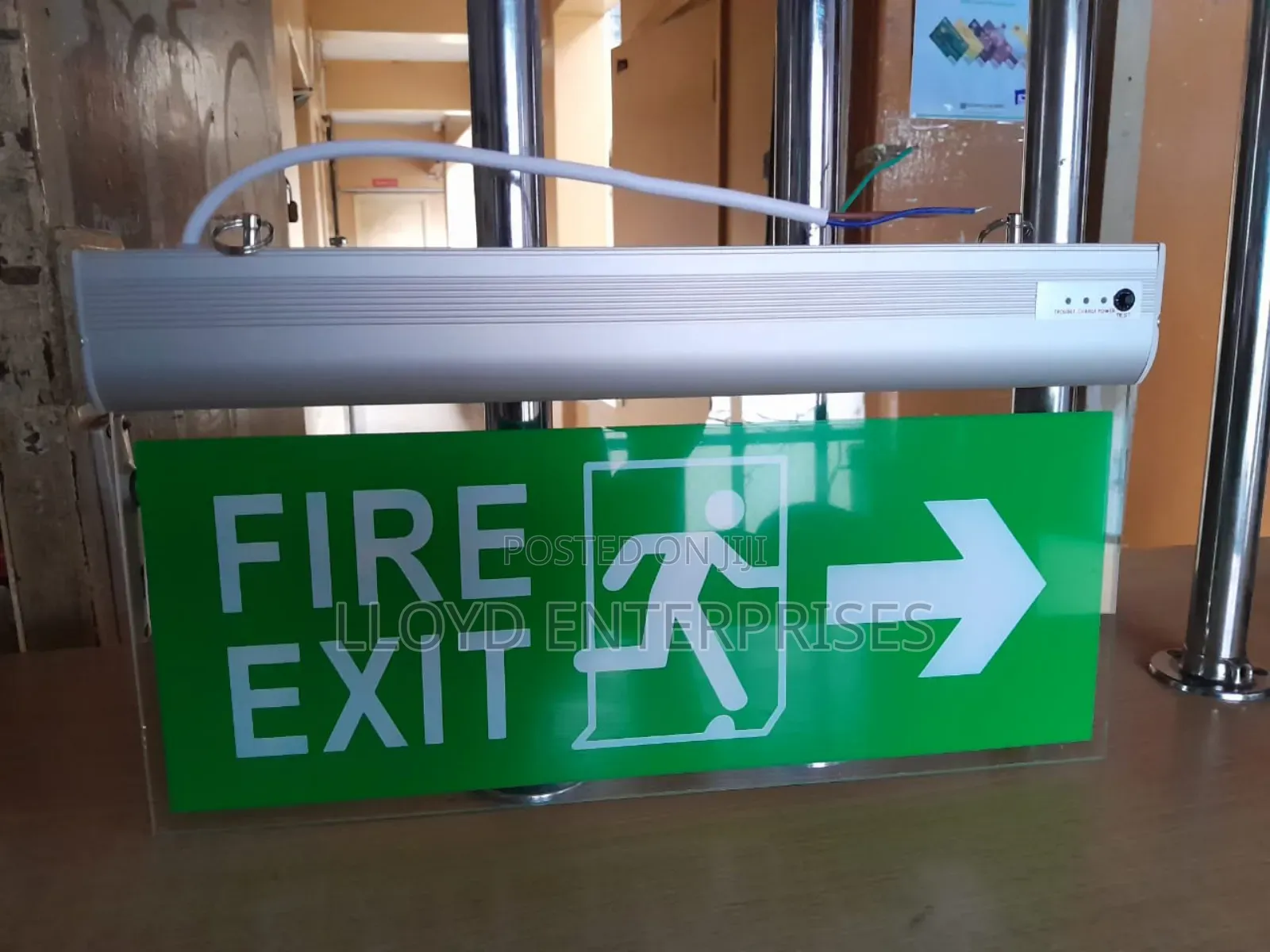 Double Sided Fire Exit Sign