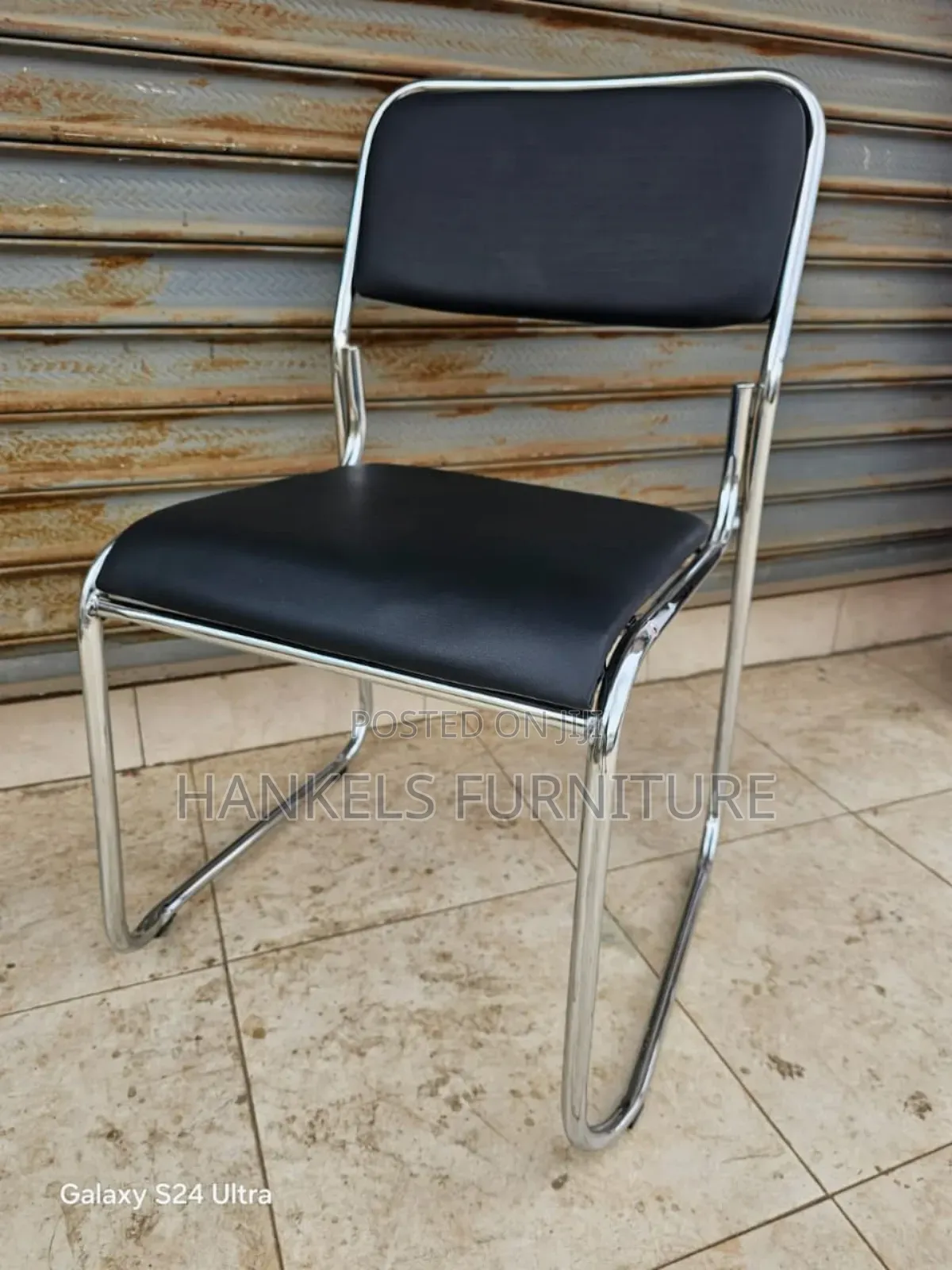Modern Chrome Office Waiting Chair