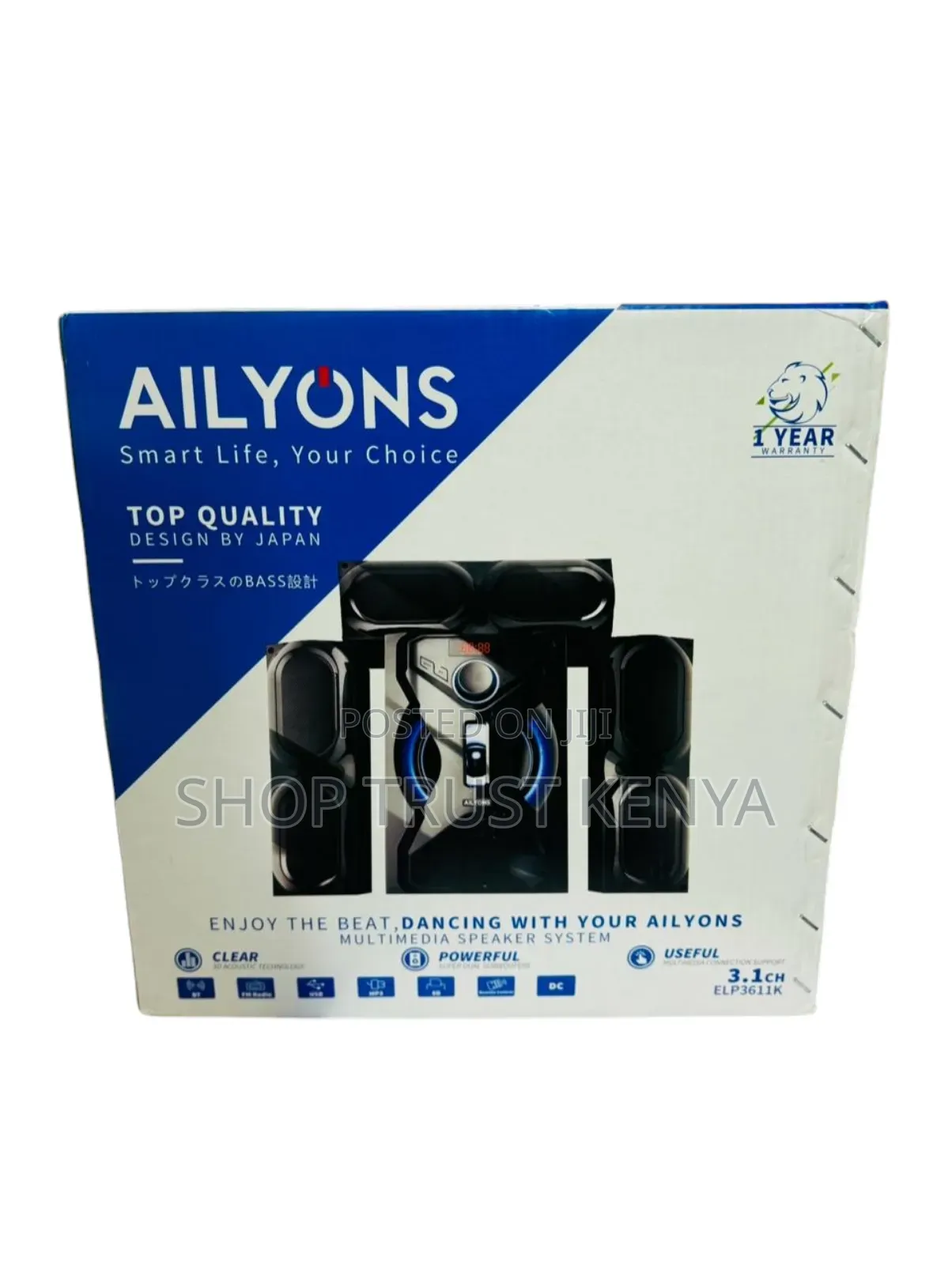 Ailyons 3.1 Ch Woofer Multimedia Speaker System