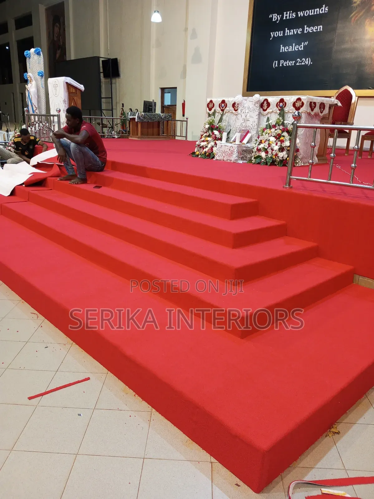 Staircase Wall to Wall Carpets Environmental Friendly Church Carpets