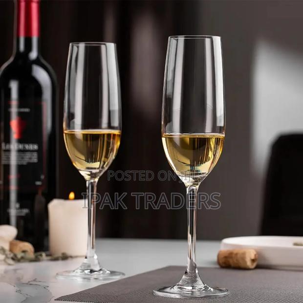 *Long Champagne Glass Set*6 Glasses 180 Ml