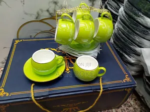 Porcelain Cup Saucer Set With Gold Rim