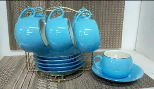 Porcelain Cup Saucer Set With Gold Rim