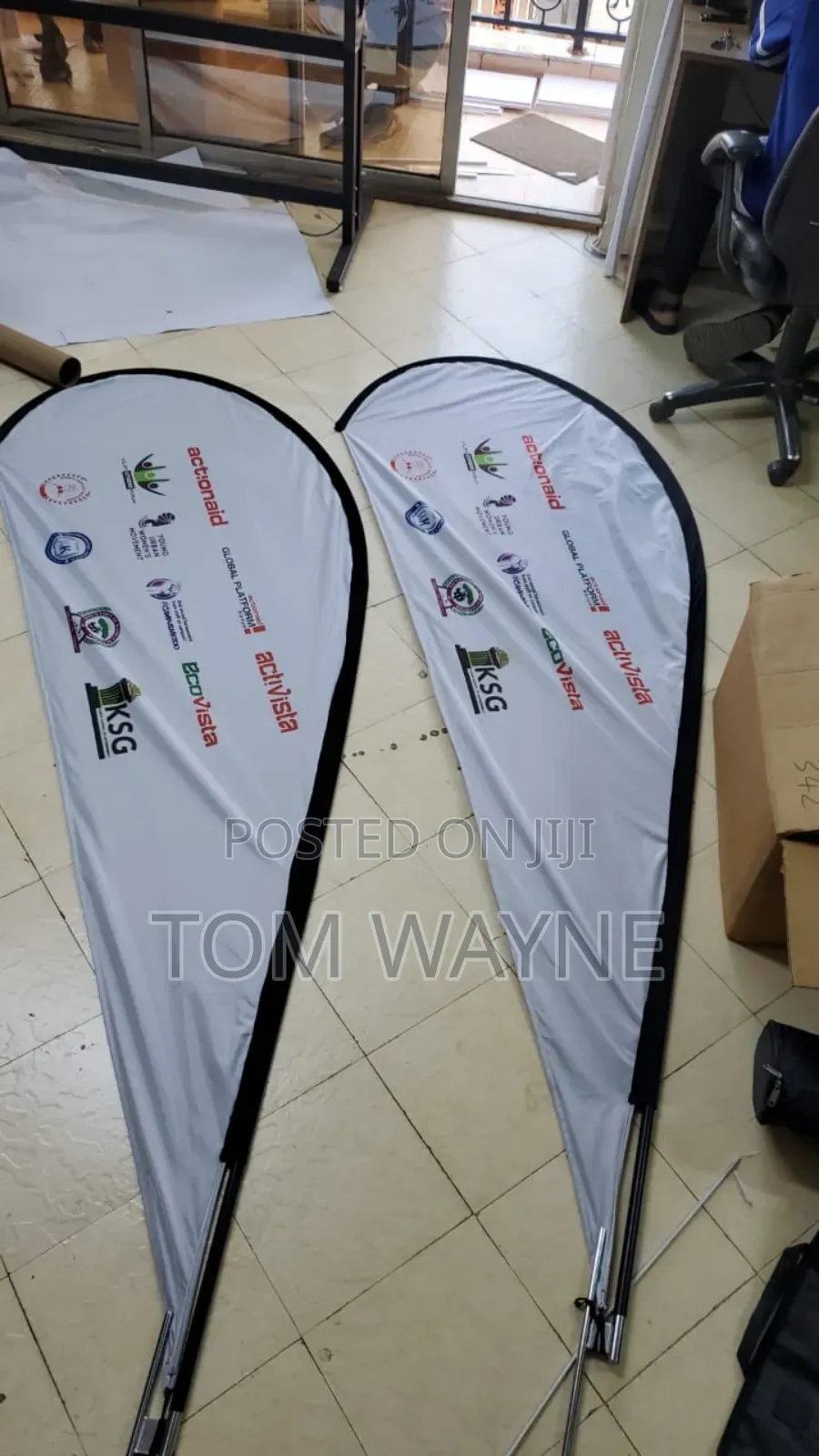 Teardrop Printing, Complete Package (Flag, Stands Bag)