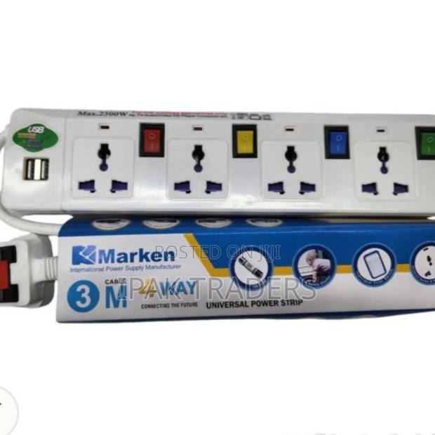 *Marken Extension(4-Way) With Usb Ports