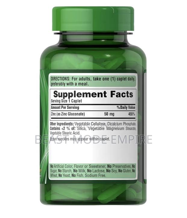 Zinc 50mg 100tablets,Made in Usa - thumbnail 3