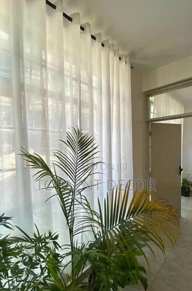 Plain White, Quality Fabric,Eyelates Transparent Window Sheers - main view