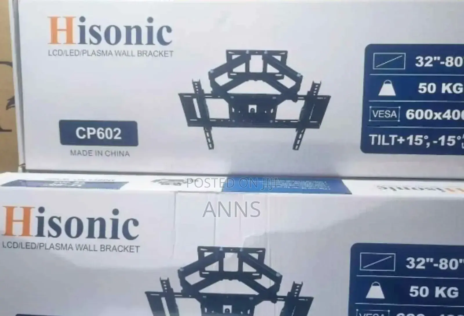 Hisonic Double Arm Tv Wall Bracket (Black Color)