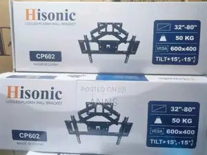 Hisonic Double Arm Tv Wall Bracket 32"-80" (Black Color)