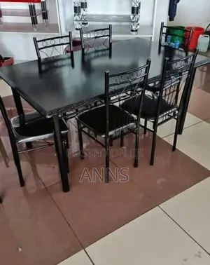 6 Seat Dining Table (Black Design)