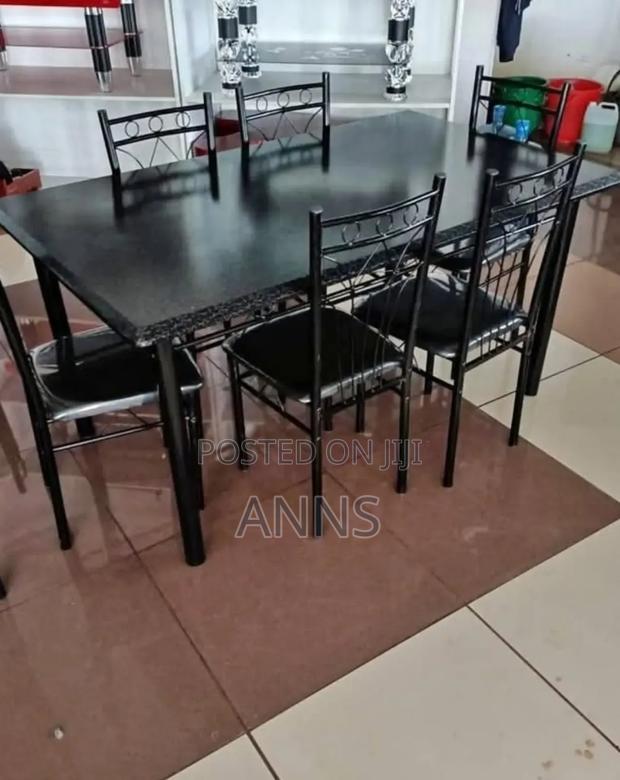 6 Seat Dining Table (Black Design)