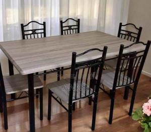 Durable 6 Sitter Dining Table (Brown Design) - main view