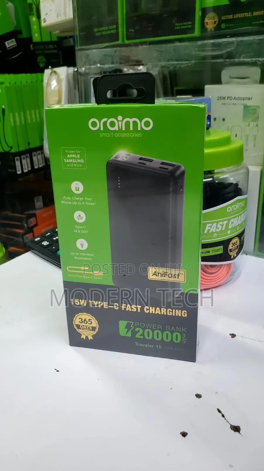 Oraimo Opb-1200 Traveler 15 Flash 20000mah 15w Power Bank