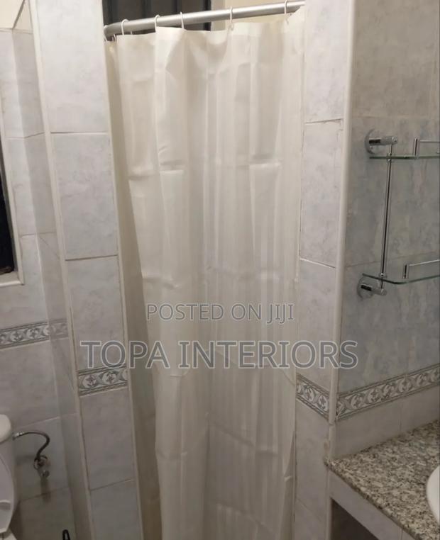 Cream Waterproof Bathroom Shower Curtains - main view